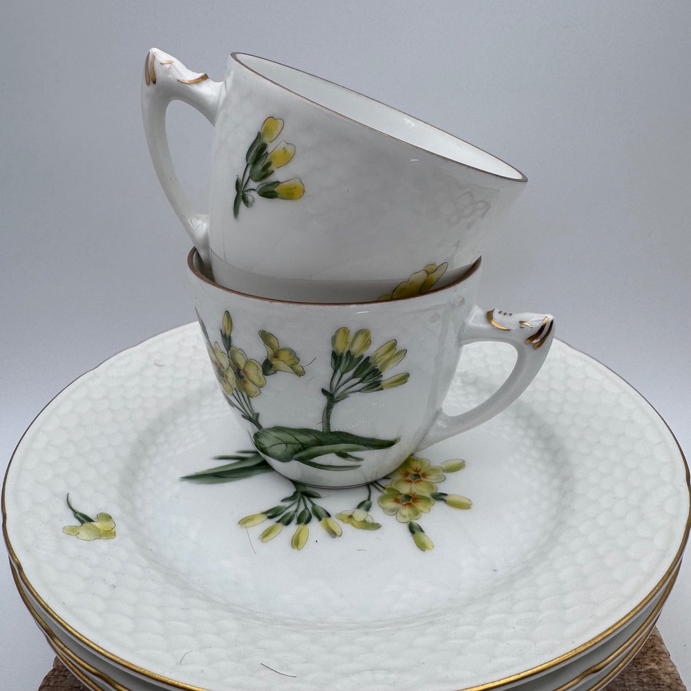 Kaysons Fine China Golden Rhapsody Tea Cups and Saucers Set of 2 Japan Vintage